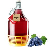 Kadax Glass Demijohn 5L, Transparent Carboy With Plastic Basket For Wine Making With Cork