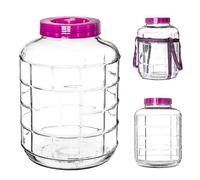 KADAX Glass Jar 26L, Large Fermentation Jar with Plastic Lid, Airlock and Wide Mouth Opening, Airtight Jar for Pickling, Preserving, Wine Container