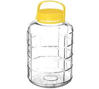 KADAX Glass Jar, Large Preserving Jar with Airtight Lid and Plastic Handle, Storage Jar with Wide Mouth for Pickling Cucumbers, Cabbage (5 L)