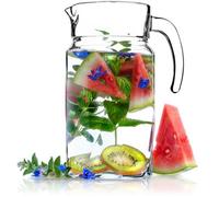 Kadax Glass Jug, Transparent Water Jug With Handle For Serving Cold Drinks, Large Pitcher With Spout For Pouring Juice (1.7 L)