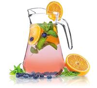 KADAX Glass Jug, Transparent Water Jug with Handle for Serving Cold Drinks, Large Pitcher with Spout for Pouring Juice, Iced Tea, Lemonade (1.4 L)