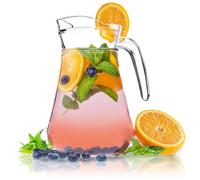 Kadax Glass Jug, Transparent Water Jug With Handle For Serving Cold Drinks, Large Pitcher With Spout For Pouring Juice, (1.4 L)