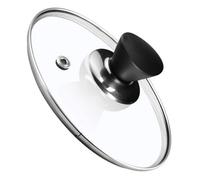 Kadax Glass Lid With Comfortable Silver Handle For Pots, Saucepans And Frying Pans (Black, 28 Cm)