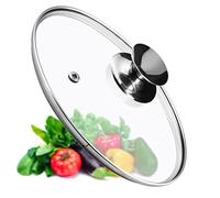 KADAX Glass Lid with Comfortable Silver Handle for Pots, Saucepans and Frying Pans, Heat-Resistant Lid with Steam Vent for Kitchen Cookware (26 cm)