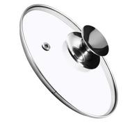 Kadax Glass Lid With Comfortable Silver Handle For Pots, Saucepans And Frying Pans (Silver, 26 Cm)