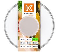KADAX Glass Lid with Silicone Handle, Heat Resistant Lid for Pots and Saucepans, Durable Lid with Steam Vent, Transparent Cooking Lid (Beige, 18 cm)