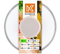 KADAX Glass Lid with Silicone Handle, Heat Resistant, Transparent, Steam Vent, Beige, 14 cm