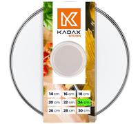 KADAX Glass Lid with Silicone Handle, Heat Resistant, Transparent, Steam Vent, Durable, Multiple Sizes (Beige, 24 cm)