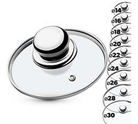 KADAX Glass Lid with Steel Handle, Heat Resistant Lid for Pots and Frying Pans, Durable Lid with Steam Vent in Various Sizes (⌀ 14 cm)