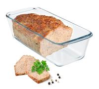 KADAX Glass Loaf Tin, Transparent King Cake Tin, Robust Cake Mould with Thick Base, Casserole Dish for Electric and Gas Hobs, Baking Mould for Pizza (Long 28 cm)