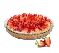 Kadax Glass Loaf Tin, Transparent King Cake Tin, Robust Cake Mould With Thick Base, Casserole Dish (Round Diameter 28 Cm)