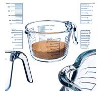 Kadax Glass Measuring Jug, Glass Jug With Ergonomic Handle, Durable Measuring Jar, Measuring Jug For Baking And Cooking (1 Litre)