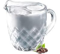KADAX Glass Milk Jug, Transparent Pitcher with Spout and Handle, Small Cream Jug for Coffee, Elegant Serving Dish for Dining Table, Gravy Jug, Kitchen Tableware (200 ml, Diamond)