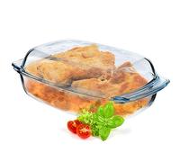 KADAX Glass Roaster, Casserole Dish with Lid - Heat-resistant Glass, Fireproof Vessel for Lasagna, Vegetable Stew - Rectangular, 4.1 L