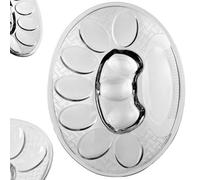 Kadax Glass Serving Platter For Ten Deviled Eggs, Transparent Eggs Holder For Easter Breakfast, (Round, Transparent, 10 Eggs)