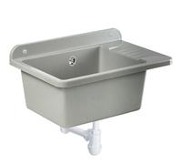 Kadax Gospo Polypropylene Sink 50.5 X 34 X 26.5 Cm Household Sink, Sink With Professional Siphon And Mounting Kit, Sink (Grey)