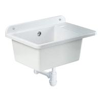 Kadax Gospo Polypropylene Sink 50.5 X 34 X 26.5 Cm Household Sink, Sink With Professional Siphon And Mounting Kit, Sink (White)