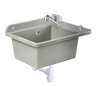Kadax Gospo Pouring Pool Made Of Polypropylene, 50.5 X 34 X 26.5 Cm, Sink With Tap, Siphon, Soap Dispenser, Sink, Household Sink (Gray)