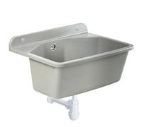 Kadax Gospo Sink With Siphon, 46 X 37 X 20 Cm, Plastic Basin Wash Basin For Garage, Basement, Laundry (Grey)
