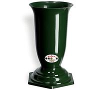 KADAX Grave Vase, Plastic Memorial Vase, Weatherproof Grave Flower Holder for Cemetery, Graveside Ornament for Artificial Flowers (23 cm, Green)