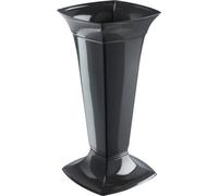 Kadax Grave Vase With Base, Plastic Cemetery Vase, Flower Vase For Graveside Decoration, Grave Ornament Grave Vase (Graphite High)