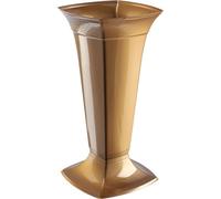 Kadax Grave Vase With Base, Plastic Cemetery Vase, Flower Vase For Graveside Decoration, Grave Ornament Grave Vase (Gold, High)