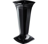 Kadax Grave Vase With Base, Plastic Cemetery Vase, Flower Vase For Graveside Decoration, Grave Ornament, Grave Vase (Black, High)