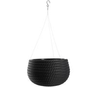 KADAX Hanging Planter, Elegant Hanging Basket with Insert for Indoor and Outdoor Use, Round Plastic Plant Pot for House Plants (⌀ 32 cm, Anthracite)