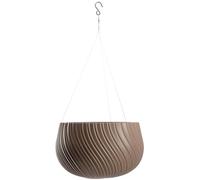 KADAX Hanging Planter, Elegant Hanging Basket with Insert for Indoor and Outdoor Use, Round Plastic Plant Pot for House Plants (⌀ 32 cm, Brown)