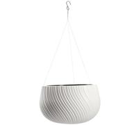 KADAX Hanging Planter, Elegant Hanging Basket with Insert for Indoor and Outdoor Use, Round Plastic Plant Pot for House Plants (⌀ 32 cm, White)