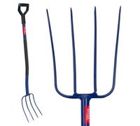 Kadax Hay Fork With Metal Handle Steel Fork Digging Fork With D Handle Garden Fork Manure Fork Spade Fork (4 Prong)