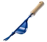 Kadax Heavy Duty Stainless Steel Hand Weeder, Manual Weed Puller With Wooden Handle, Weed Puller, Weeder, (36.5 Cm, Blue)