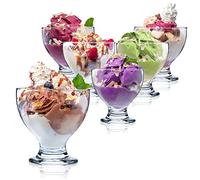 KADAX Ice Cream Cups, Ice Cream Bowl, Dessert Bowl for Ice Cream, Desserts, Fruit, Appetizer, Cocktails, Dessert Glass, Ice Cream Glass, Transparent, Glass, Transparent, 450 ml