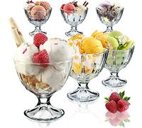 KADAX Ice Cream Glass Set, Ice Cream Bowls, Dessert Glasses with Base, Ice Cream Glasses, Dessert Bowls for Ice Cream, Desserts, Fruit, Appetizers, Cocktails (6, 300 ml)