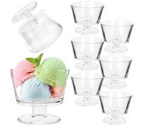 KADAX Ice Cream Glasses, 280 ml Dessert Bowl Made of Glass, 10.6 x 9.4 cm Ice Cream Glasses, Dishwasher Safe Fruit Jelly Bowls, Dessert Cups for Ice Cream (280 ml, Set of 6)