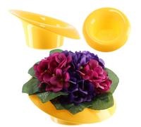 Kadax Ikebana Vase, Plastic Ikebana Pot, Flower Arrangement Accessories, Durable Ikebana Flower Vase (12 Cm, Yellow)