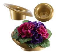 Kadax Ikebana Vase, Plastic Ikebana Pot, Flower Arrangement Accessories, Durable Ikebana Flower Vase (12 Cm, Gold)