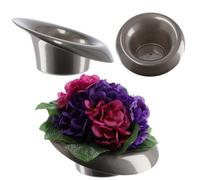 Kadax Ikebana Vase, Plastic Ikebana Pot, Flower Arrangement Accessories, Durable Ikebana Flower Vase (12 Cm, Graphite)