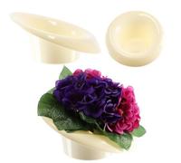 Kadax Ikebana Vase, Plastic Ikebana Pot, Flower Arrangement Accessories, Durable Ikebana Flower Vase (12 Cm, Cream)