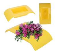 KADAX Ikebana Vase, Plastic Ikebana Pot, Flower Arrangement Accessories, Durable Ikebana Flower Vase, Lightweight Flower Pot for Orchids, Sunflowers (24.9x13.4 cm, Yellow)