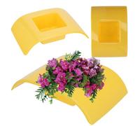 Kadax Ikebana Vase, Plastic Ikebana Pot, Flower Arrangement Accessories, Durable Ikebana Flower Vase (Yellow)