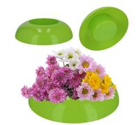 Kadax Ikebana Vase, Plastic Ikebana Pot, Flower Arrangement Accessories, Durable Ikebana Vase (Diameter 12 Cm, Round, Green)