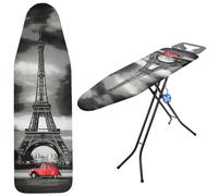 KADAX Ironing Board Cover, Ironing Board Cover with Drawstring, Ironing Board Cover for Steam Irons, Replacement Ironing Board Cover with Polyurethane Foam (Eiffel Tower 148 x 52)