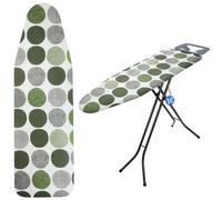 KADAX Ironing Board Cover with Drawstring, Ironing Board Cover for Faster Ironing, Universal Ironing Board Cover in 2 Sizes, Cotton Ironing Pad (Green Circle, 120 x 40 cm)