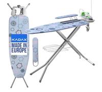 KADAX Ironing Board with Built-in Extension Cable, Folding & Extendable Shelf for Clothes (Blue)