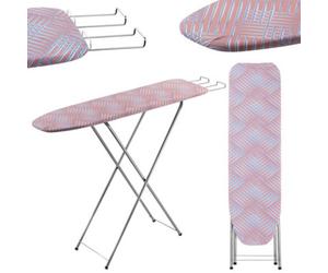 Kadax Ironing Board With Compartment, Steam Ironing Board With Extendible Iron Shelf, Foam Underlay (Peach, 104 X 30 Cm)