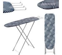 Kadax Ironing Board With Compartment, Steam Ironing Board With Extendible Iron Shelf, Foam Underlay (Stripes, 104 X 30 Cm)