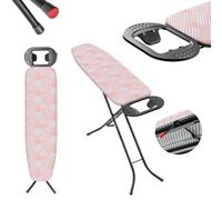 Kadax Ironing Board With Heat-Resistant Iron Rest, Folding Table Ironing Board With Adjustable Height (Salmon, 110 X 30 Cm)