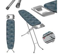 Kadax Ironing Board With Heat-Resistant Iron Rest, Folding Table Ironing Board With Adjustable Height (Dark Checks, 110 X 30 Cm)