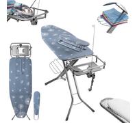 Kadax Ironing Board With Sleeve Board 130 X 41 Cm And 53 X 13 Cm Ironing Board, Steam Ironing Board, Folding (Dark Blue)